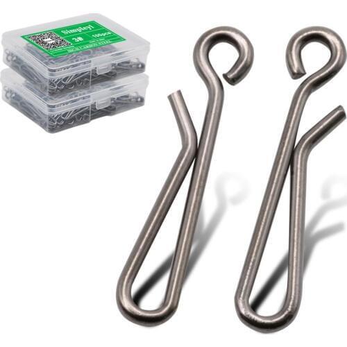 50-100pcs/box 5 Size Stainless Steel Hanging Fishing Snap Fishing Connector Barrel Snaps Carp Fly Lure Tool Fish Accessories