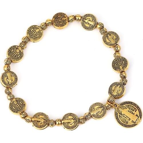 Jewelry 2021 Trend Jesus Cross Charm Bracelet Catholic Gifts Virgin Mary Bracelets On Hand Wholesale Zinc Alloy Material NEW