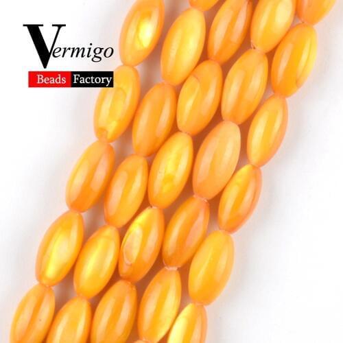 Yellow Mop Shell Beads For Jewelry Making Fit For Necklace Bracelet 5*10mm Spacer Loose Stone Beads 15" Strand Wholesale