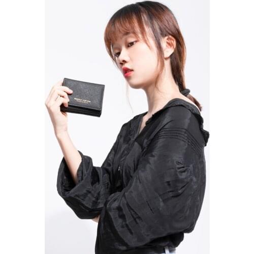 New Womens Wallets Mini Cross Pattern Wallet Zipper Short Tri-Fold Wallet Multi-Functional Student Coin Purse Card Holder