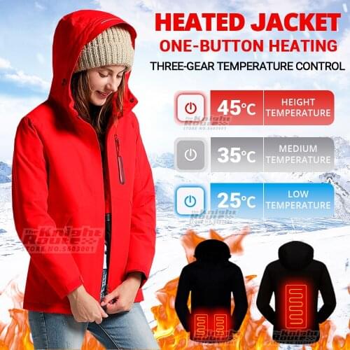 Winter Heated Jacket Womens Heated Vest USB Thermal Windbreaker Warm Outerwear Ski Naturehike Hunting Equipment Clothing Female