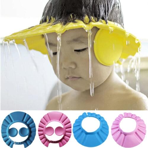 1PCS Safe Shampoo Shower Bathing Protect Soft Bath Cap Hat for Baby Wash Hair Shield Bebes Children Bathing Shower Cap Hat Kids