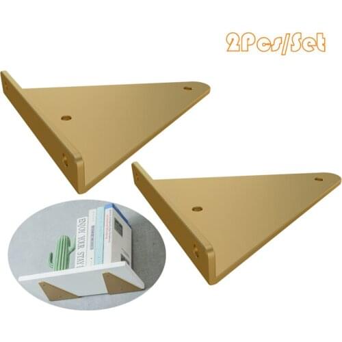 2Pcs Triangle Golden Heavy-Duty Super Thick Wall-Mounted Corner Bracket DIY Home Suitable for All Kinds of Rooms