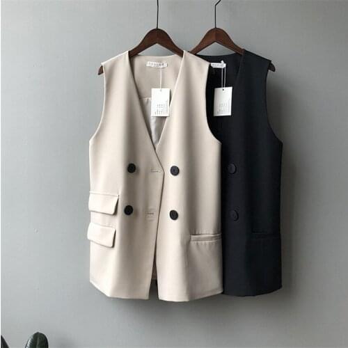 20 Big Size Women Sleeveless Ribbon Blazer Formal Suits Spring Midi long Blazers Vest Solid Lady Suit Sun Protection Coats 730