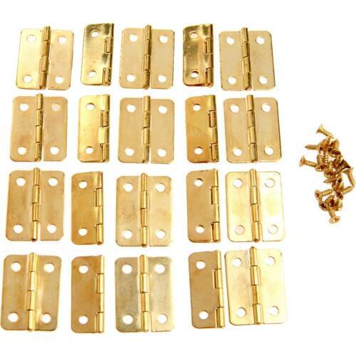 20Pcs 24x18mm Kitchen Cabinet Door Hinges for Caskets Furniture Accessories Drawer Hinges for Jewelry Boxes Furniture Fittings