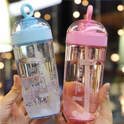 380ML Baby Kids Children Portable Feeding Drinking Water Bottle Milk Cup With Straw Sippy & Direct Drinking Bottle