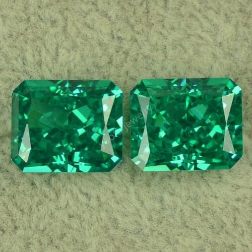 10x12mm 8A Crushed Ice Lighter Diamond Radiant Cut Rectangle Octangle Shape Synthetic Blue Green Paraiba Stone Loose Gems