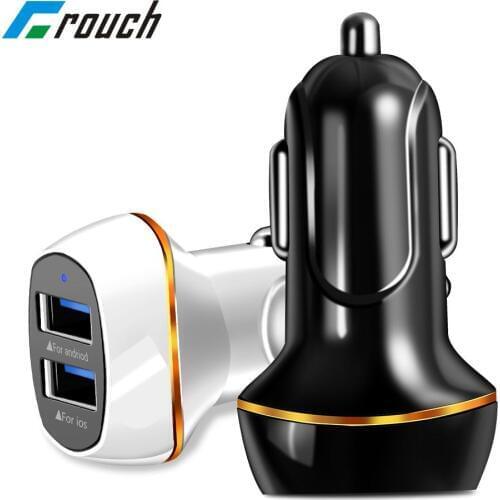 Crouch 2 USB Output Car Charger 2.4A max(Real) Fast Charge For iPhone 6s 6 plus SE for Samsung S6 S5 S4 Mobile Phones Tablets