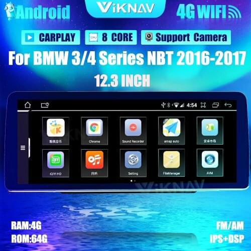 12.3inch Android 10.0 Car Radio For BMW 3/4 Series NBT 2016-2017 GPS Navigation Car auto Stereo Carplay DVD Multimedia Player