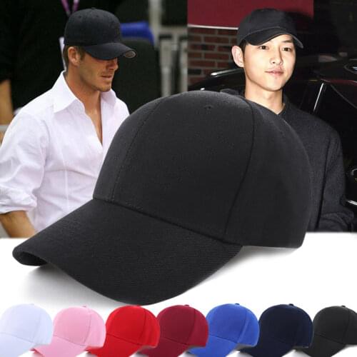 Men Women Black Baseball Cap Snapback Hat Hip-Hop Adjustable Boy Girls Cap Street Sport Hat
