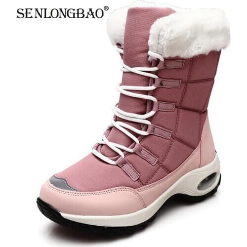 New Winter Women Boots High Quality Warm Snow Boots Lace-up Comfortable Ankle Boots Outdoor Waterproof Hiking Boots Size 36-42
