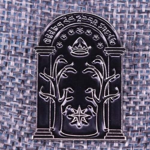 Tolkien Durin doors Brooch Speak Friend and Enter Badge Classic Movie Themed Jewelry