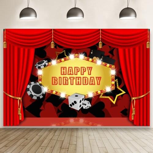 Card Game Dice Curtain Stage Cartoon Photography Backgrounds Birthday Party Backdrops Photo Studio Booth Custom Banner Poster