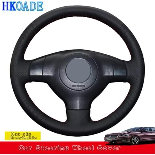 DIY Hand-stitched Black Soft Artificial Leather Car Steering Wheel Cover For Suzuki SX4 2006-2013 Alto 2009-2015 Splash 2007