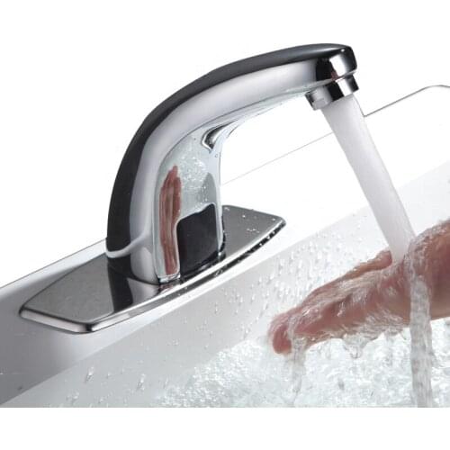 Infrared Automatic Induction Faucet Hot & Cold Hotel Shopping Mall Washbasin Bathroom Touch Free Sensor Brass Faucets Golden