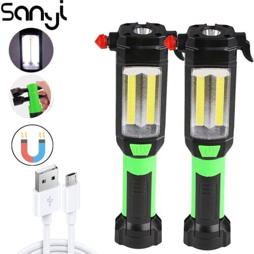 SANYI Lantern Magnetic Car Repaire Working Light COB LED Flashlight Torch USB Charging Portable Lamp for Camping Emergency Light