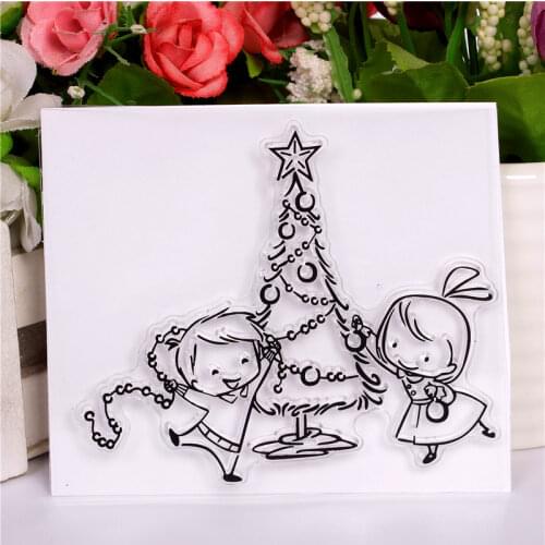 Boy Girl Cartoon Pattern Stamp And Metal Die Scrapbooking Alphabet Stamp Embossing Craft Making Silicone Transparent Stamps