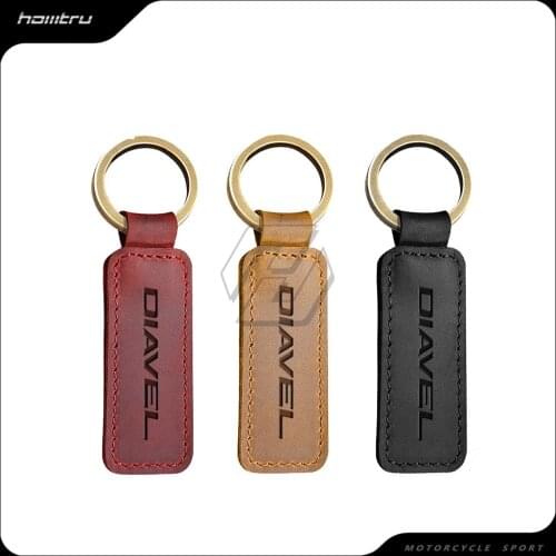 Motorcycle Keychain Motocross Cowhide Key Ring Fits for Ducati X Diavel S 1260 Key