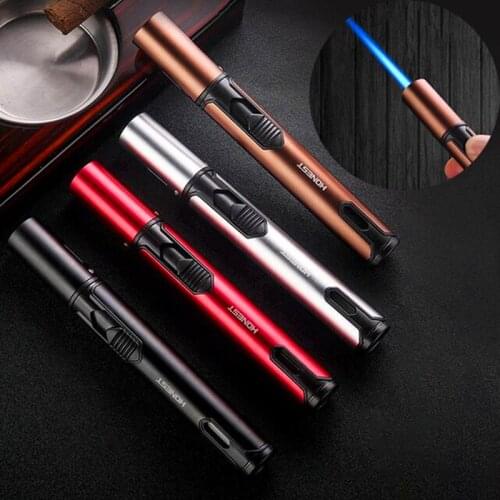 2020 New Pen Jet Butane Pipe Lighter Metal Gas Kitchen Welding Torch Windproof Spray Gun Cigar Lighter Gadgets For Men NO GAS