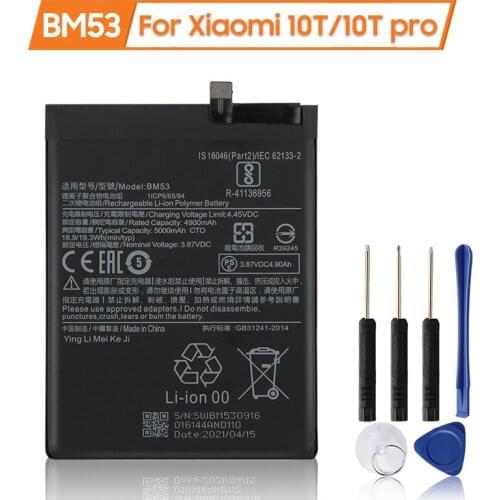 New Replacement Battery BM53 For Xiaomi 10T 10T pro Phone Battery 5000mAh