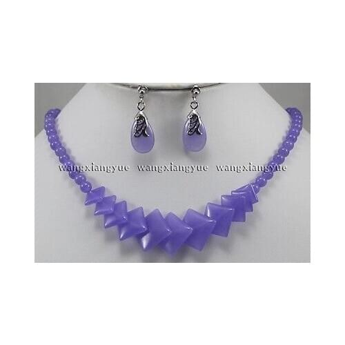 Genuine Alexandrite earrings Pendants Necklace set 17"