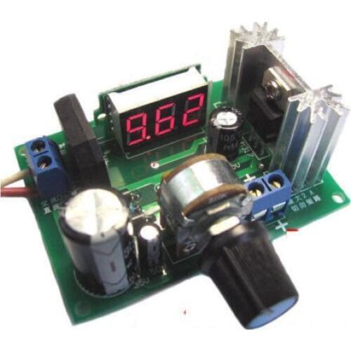 DC Buck Step Down Converter Module LM317 Voltage Regulator + LED Volt meter 12v