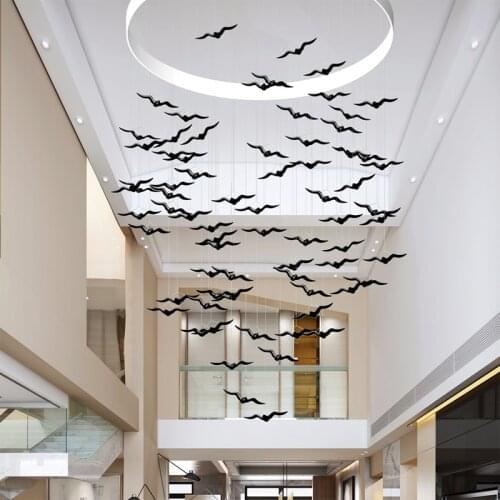 Simple Modern Ceramic Seagull Pendant Hotel Hall Wall Mural Sticker Decoration Home Mall Ceiling Aerial Hanging Ornament Crafts