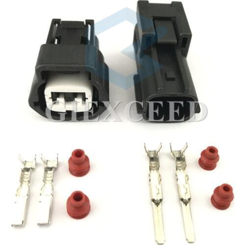 2 Sets 2 Pin 6189-1097 Female Male RS Series Automotive Connector Electrical Water Temperature Sensor Socket Plug For Nissan