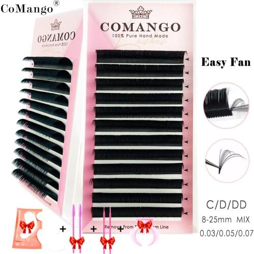 20MM Super Long Easy Fan Eyelash Extensions Blooming Volume Eyelashes Auto Fans Camellia Individual Lash Extension Supplier