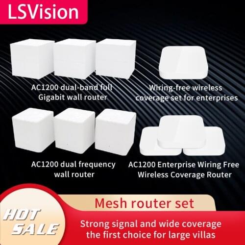 Lsvision AC1200M Mesh Router Large Home Coverage Mesh Wifi System Router Dual-Band Wireless Repeater APP Control