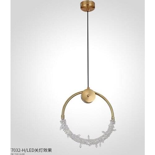 Modern Gold Crystal Chandelier Bedside Lamp AC110v 220V Cristal LED Hanging Bar Lighting