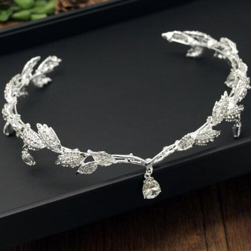 Wedding Rhinestone Leaf Crown with Semi-Circular Design Elagant Durable Long Lasting Adjustable Best for Bride BN