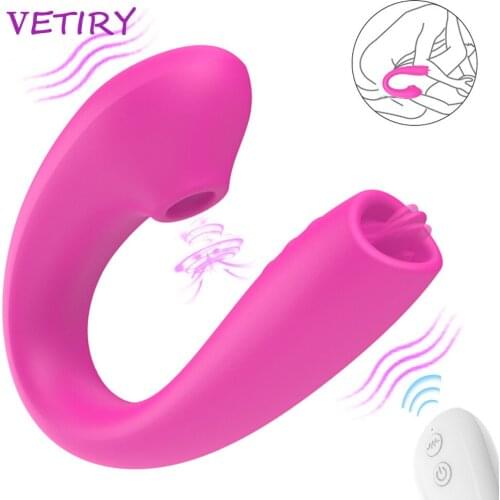 VETIRY Sucker Vibrator Tongue Licking Oral Sex 10 Speed Vagina Massage Sex Toys for Women Female Masturbator Clitoris Stimulator