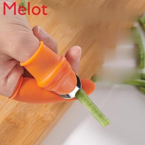 High-End Luxury Vegetable Picking Artifact Finger Stall Multi-Functional Thumb Knife Household Silicone Special for Vegetables