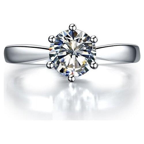 1 Carat Solid 14K Gold South Korea Style Solitaire Permanent Simulate Diamond Women Engagement Ring Ideal Jewerly Gift For