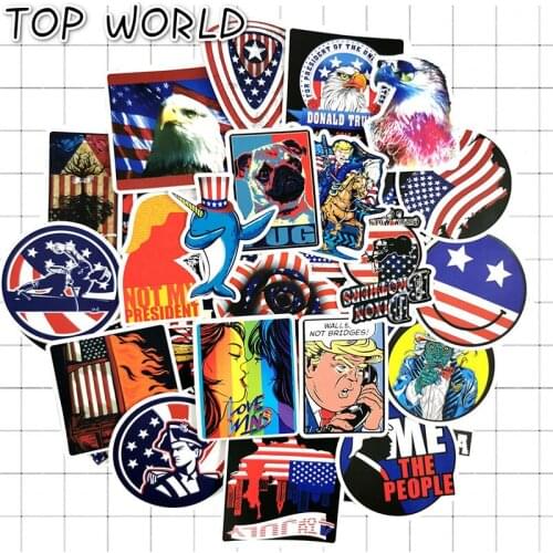 10/100pcs/lot Graffiti Of America Flag President Of The United States Diy Cartoon Stickers For Motorcycle Boot Notebook Scooter