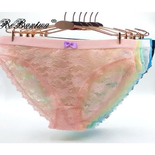 10pcs/set Womens Luxury Panties breathable Lace sexy Panty Briefs Low waist Underwear ice silk Hollow Out Lingerie Plus Size