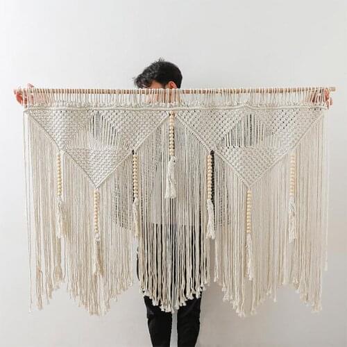 150x110CM Macrame Wall Hanging Handwoven Bohemian Cotton Rope Boho Tapestry Home Decor Woven Tapestry Wall Art Decor