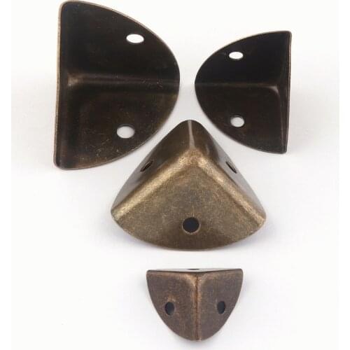 20-35mm Bronze Iron Corner Protection Corners Vintage Box Corner Decorative Wood Corner Bronze Book Corner clip 12pcs