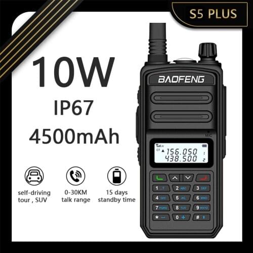 2021 Baofeng IP67 Waterproof S5 Plus Walkie Talkie Bf X3 Plus High Power Long Range Tri-band Ham CB Radio HF Transceiver