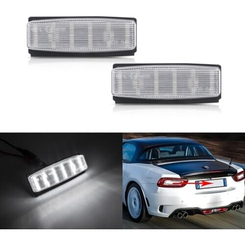2x Fits For Fiat 124 Spider 2017 2018 2019 2020 Canbus White SMD Rear Led License Plate Lights Lamps