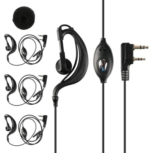 Accessories-Walkie Talkie Ear Hook Interphone Earphone 2 PIN Earpiece PTT with Microphone for BAOFENG UV5R Plus BF-888S