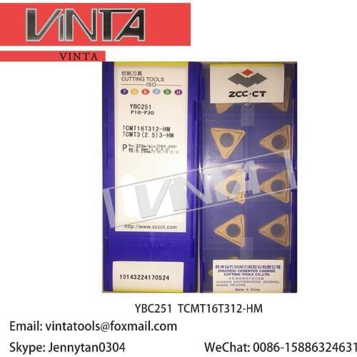 Free shipping high quality 10pcs/lots YBM251 YBC351 YBC251 TCMT16T312-HM cnc carbide turning inserts