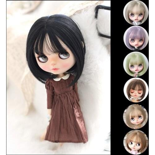 Blythes dolls wigs are suitable for 1/6size stylish versatile new Bob hair high temperature silk wigs women short hair black etc
