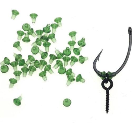 50pcs Hook Stops Beads Carp Fishing Accessories Stopper Green Black Carp Fishing Hair Chod Ronnie Rig Pop UP Boilie Stop
