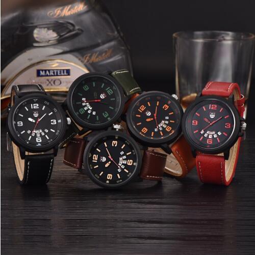 Famous Brand Watches Men XINEW Fashion Leather Strap Day Date Calendar Casual Quartz Watch relogio masculino Marca Original 2018
