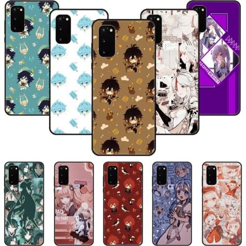 Phone Case For SamSung Galaxy S Note 10 20 7 6 9 8 Plus Edge E Ultra Lite Black Cover Etui Tpu Funda Art Genshin Impact Games