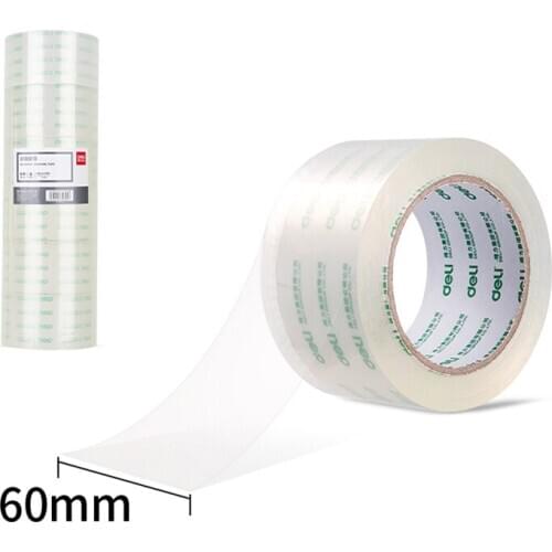 Deli high quality high transparent sealing tape packing tapes 60mmx100y (91.4m/roll) 6 rolls office supplies 30325
