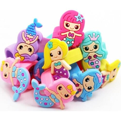 Little Mermaid Finger Ring Kids Gift Mermaid Princess Birthday Party Decor Mermaid Theme Parti Under The Sea Party Baby Shower