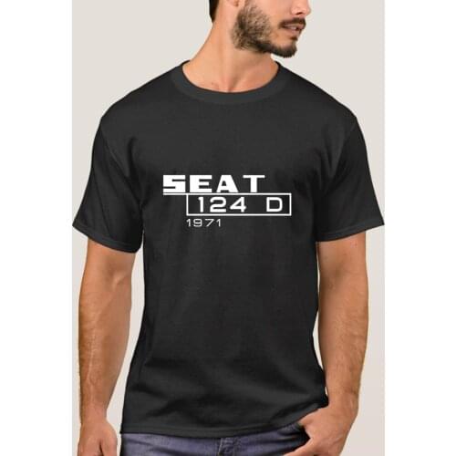 New Seat 124 D 1971 Mens T-Shirt Cupra Leon Ibiza New Summer Fashion Men T Shirt Simple Short-Sleeved Cotton T-Shirt Customize